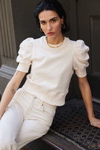 Load image into Gallery viewer, The Just Enough Puff Short Sleeve Sweatshirt in Cream